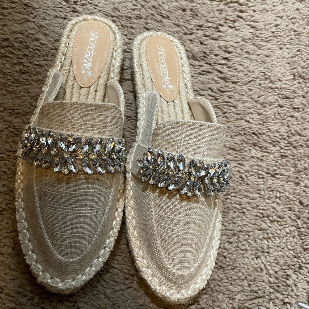Shoedazzle backless loafers.